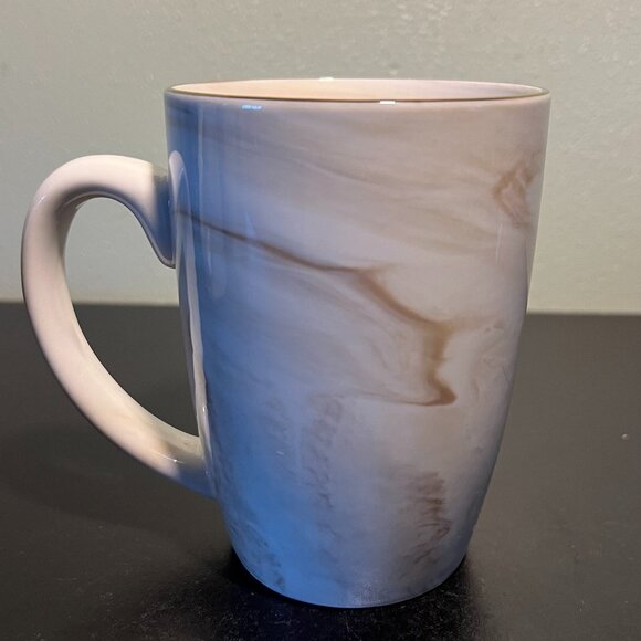 Trio of HOOMEET Marbleized Swirl Pattern Porcelain Mugs ~ Gray, Green & Brown - Picture 6 of 9